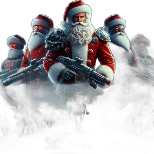 concept art, 3d render, pixel art, santa transparent PNG cut-out