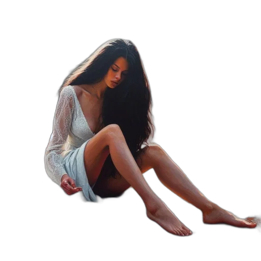 dress, hair, face, creature transparent PNG cut-out
