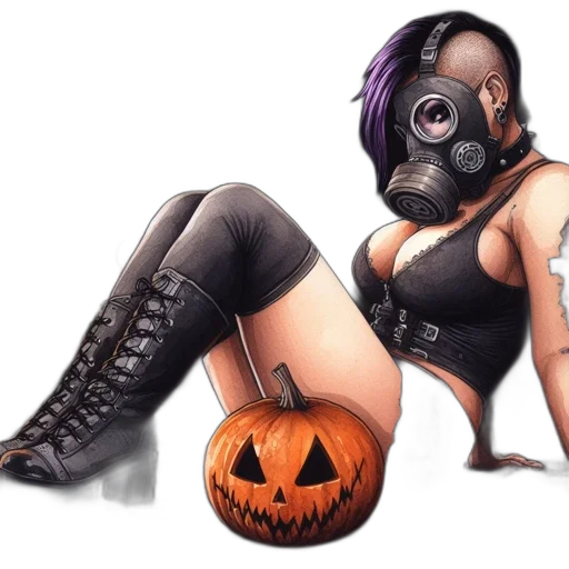 mask, concept art, cyberpunk, comic book art transparent PNG cut-out