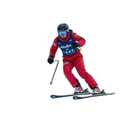 staff, skier, fell, during transparent PNG cut-out