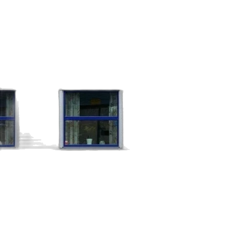 building, 3d render, blue, modern transparent PNG cut-out