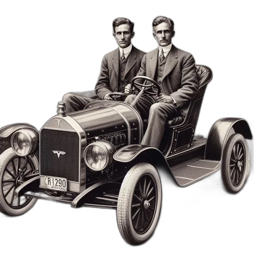car, concept art, two, men transparent PNG cut-out