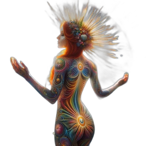 dress, hair, creature, concept art transparent PNG cut-out
