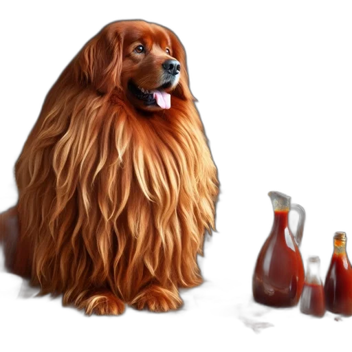animal, bottle, hair, photorealistic transparent PNG cut-out
