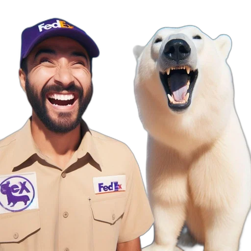 animal, staff, man, fedex transparent PNG cut-out