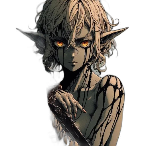 creature, mask, face, staff transparent PNG cut-out