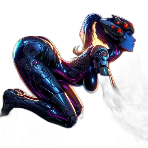 robot, hair, concept art, comic book art transparent PNG cut-out