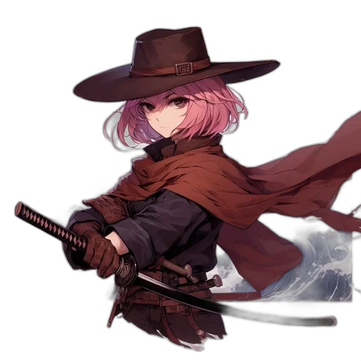 weapon, staff, sword, hat transparent PNG cut-out