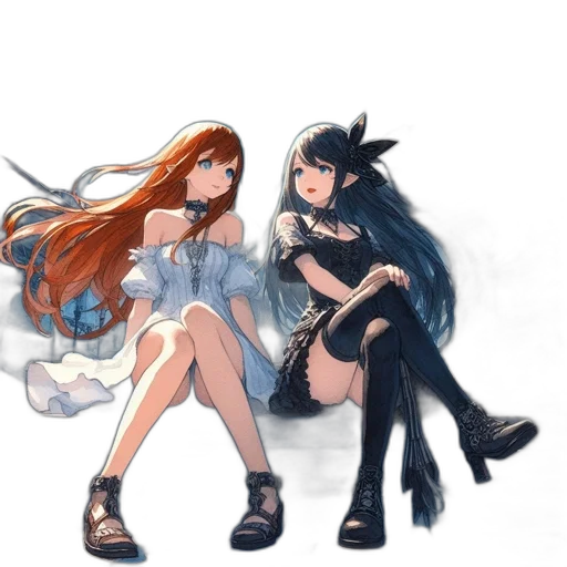 dress, anime, concept art, fantasy art transparent PNG cut-out