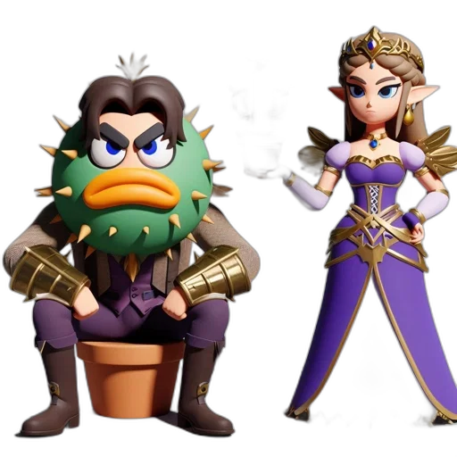 crown, staff, concept art, 3d render transparent PNG cut-out