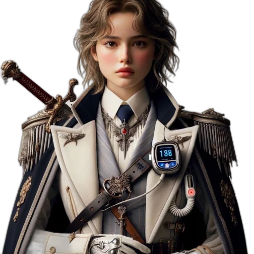 staff, jacket, sword, crown transparent PNG cut-out