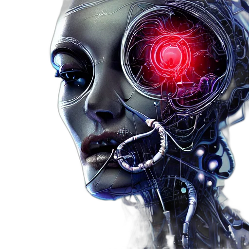 robot, face, mask, cyberpunk transparent PNG cut-out