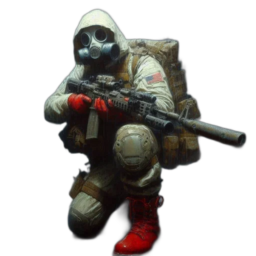 weapon, mask, robot, jacket transparent PNG cut-out