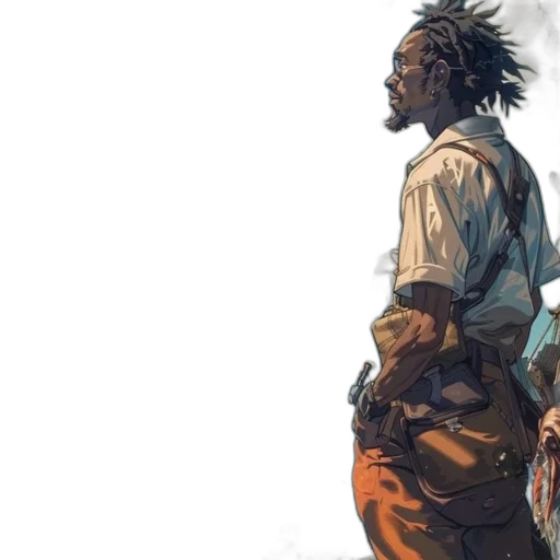 concept art, comic book art, earth tones, golden transparent PNG cut-out