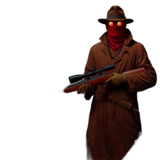 weapon, staff, mask, hat transparent PNG cut-out