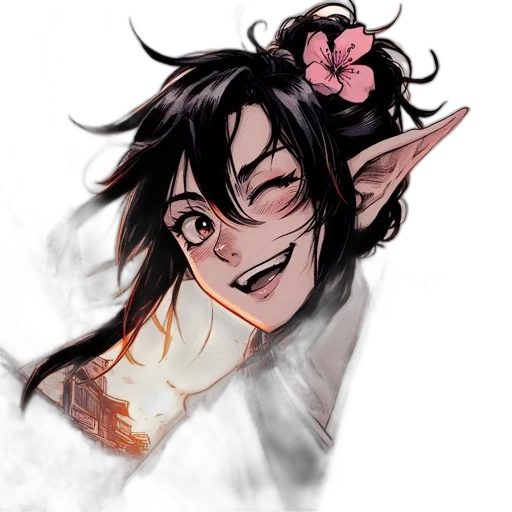 staff, face, mask, flower transparent PNG cut-out
