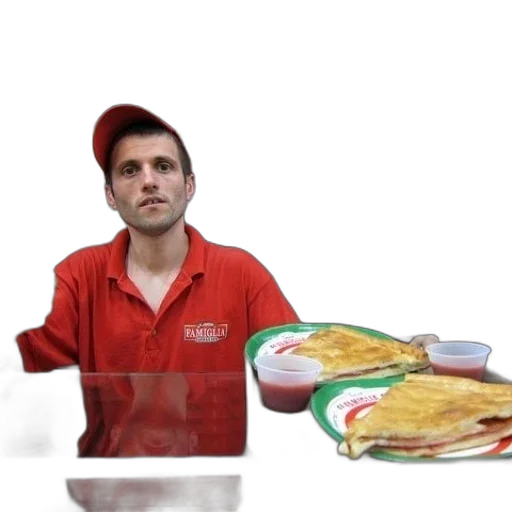 food, jacket, face, hat transparent PNG cut-out