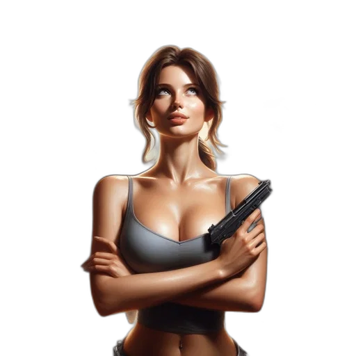 weapon, dress, staff, face transparent PNG cut-out