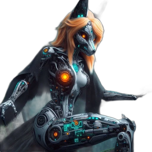 robot, weapon, concept art, cyberpunk transparent PNG cut-out