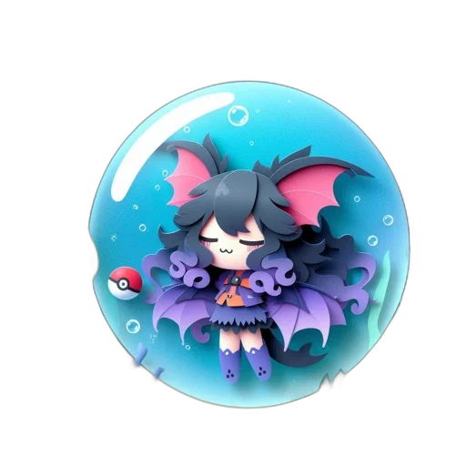 staff, creature, pixel art, vaporwave transparent PNG cut-out