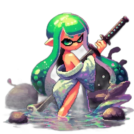 weapon, staff, pixel art, watercolor transparent PNG cut-out