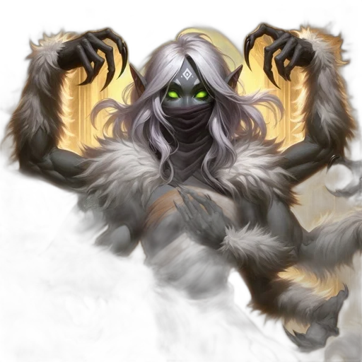 dragon, creature, mask, staff transparent PNG cut-out