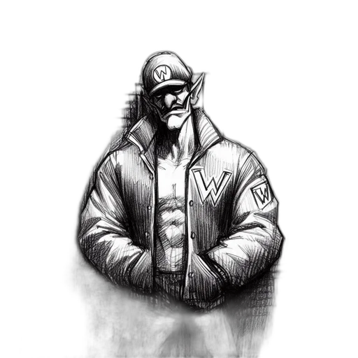 jacket, hat, face, comic book art transparent PNG cut-out