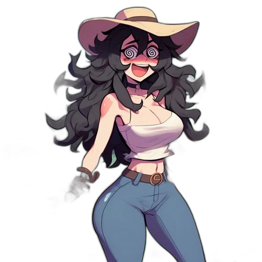 hat, staff, hair, cartoon transparent PNG cut-out