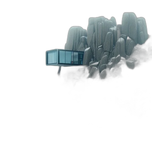 building, car, concept art, 3d render transparent PNG cut-out
