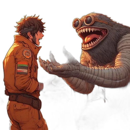 creature, jacket, concept art, comic book art transparent PNG cut-out