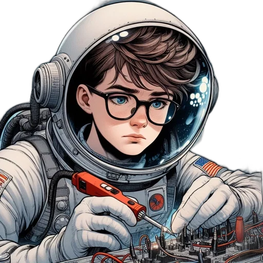 jacket, face, robot, weapon transparent PNG cut-out