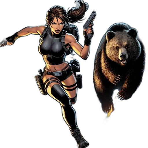 comic book art, concept art, fantasy art, female transparent PNG cut-out