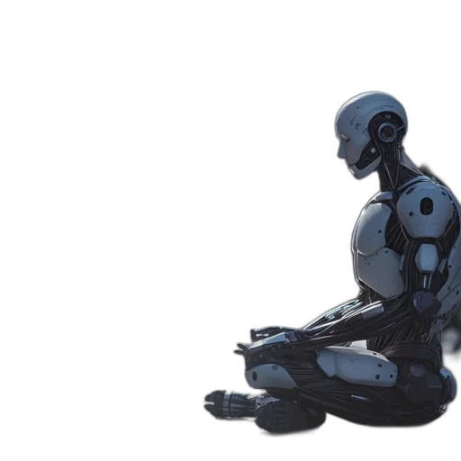 robot, concept art, 3d render, cyberpunk transparent PNG cut-out