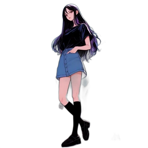 dress, jacket, creature, hair transparent PNG cut-out