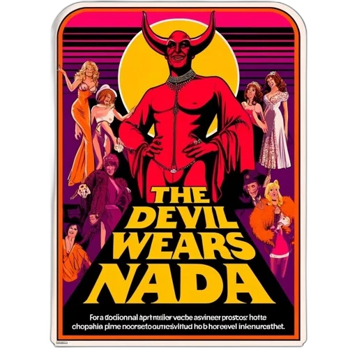 vintage-style, movie, poster, features transparent PNG cut-out
