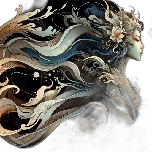 hair, mask, crown, dragon transparent PNG cut-out