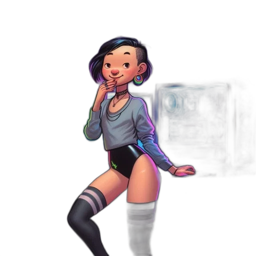 robot, jacket, staff, concept art transparent PNG cut-out