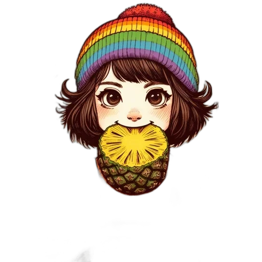 hat, mask, hair, cartoon transparent PNG cut-out