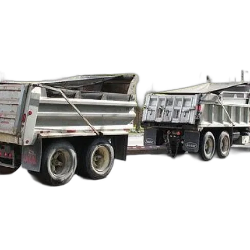 3d render, two, dump, trucks transparent PNG cut-out