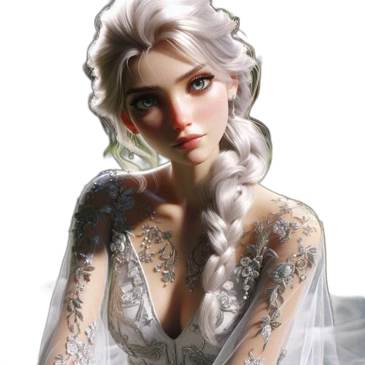 dress, jewelry, face, crown transparent PNG cut-out