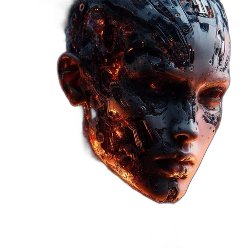 robot, face, mask, creature transparent PNG cut-out