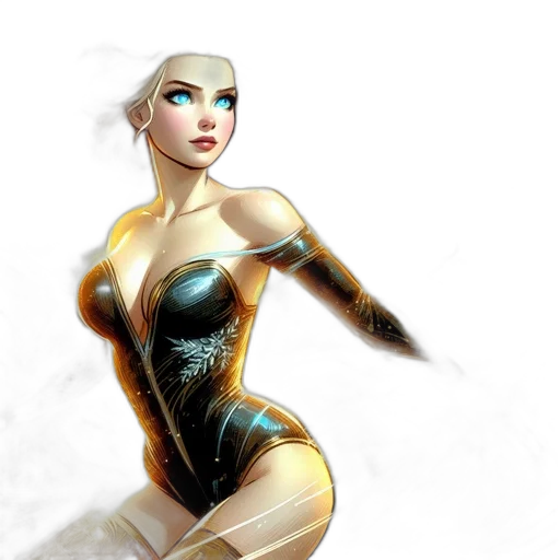 dress, concept art, comic book art, fantasy art transparent PNG cut-out
