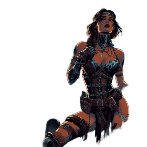 concept art, comic book art, fantasy art, cyberpunk transparent PNG cut-out