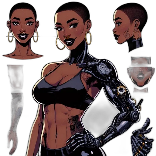robot, comic book art, concept art, cartoon transparent PNG cut-out