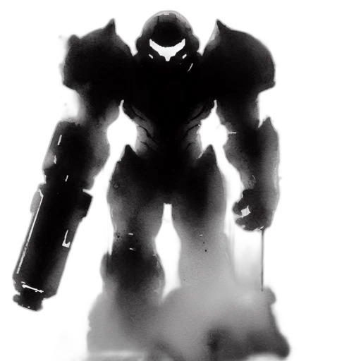 robot, weapon, concept art, 3d render transparent PNG cut-out