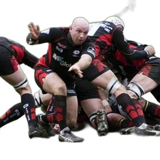 rugby, player, black, red transparent PNG cut-out