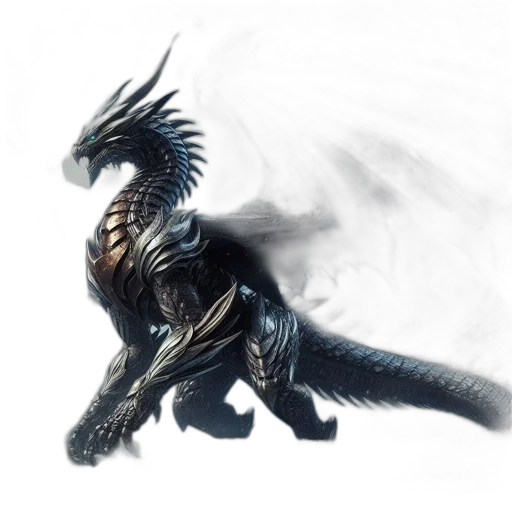 dragon, creature, animal, staff transparent PNG cut-out