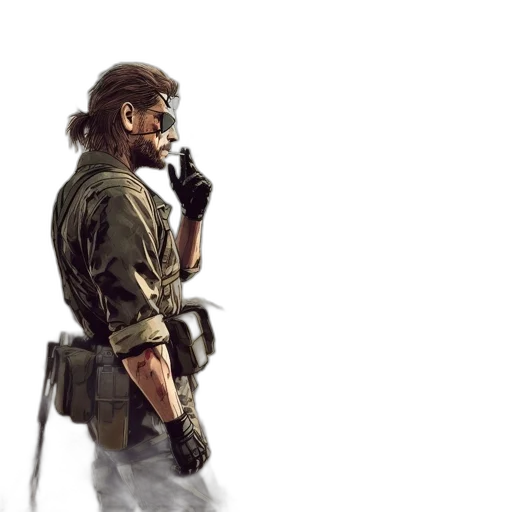 weapon, jacket, concept art, photorealistic transparent PNG cut-out