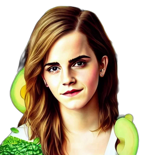 face, food, photorealistic, cartoon transparent PNG cut-out