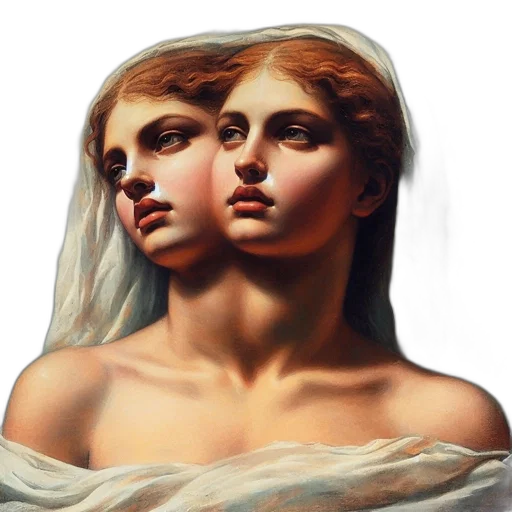 face, crown, oil painting, photorealistic transparent PNG cut-out
